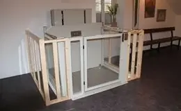 Réalisation d'une plateforme ecolift Installation d'une plateforme élévatrice ecolift dans un local associatif